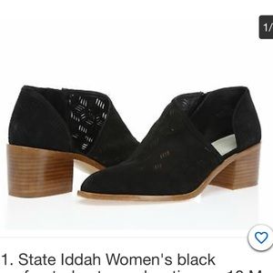 1. State Iddah black perforated cutaway booties